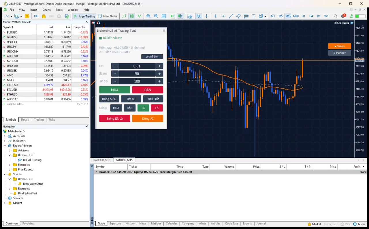 Bước 06: Mở MetaTrader 5 cùng AI Trading