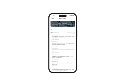 Màn hình tin tức thị trường trong Star App